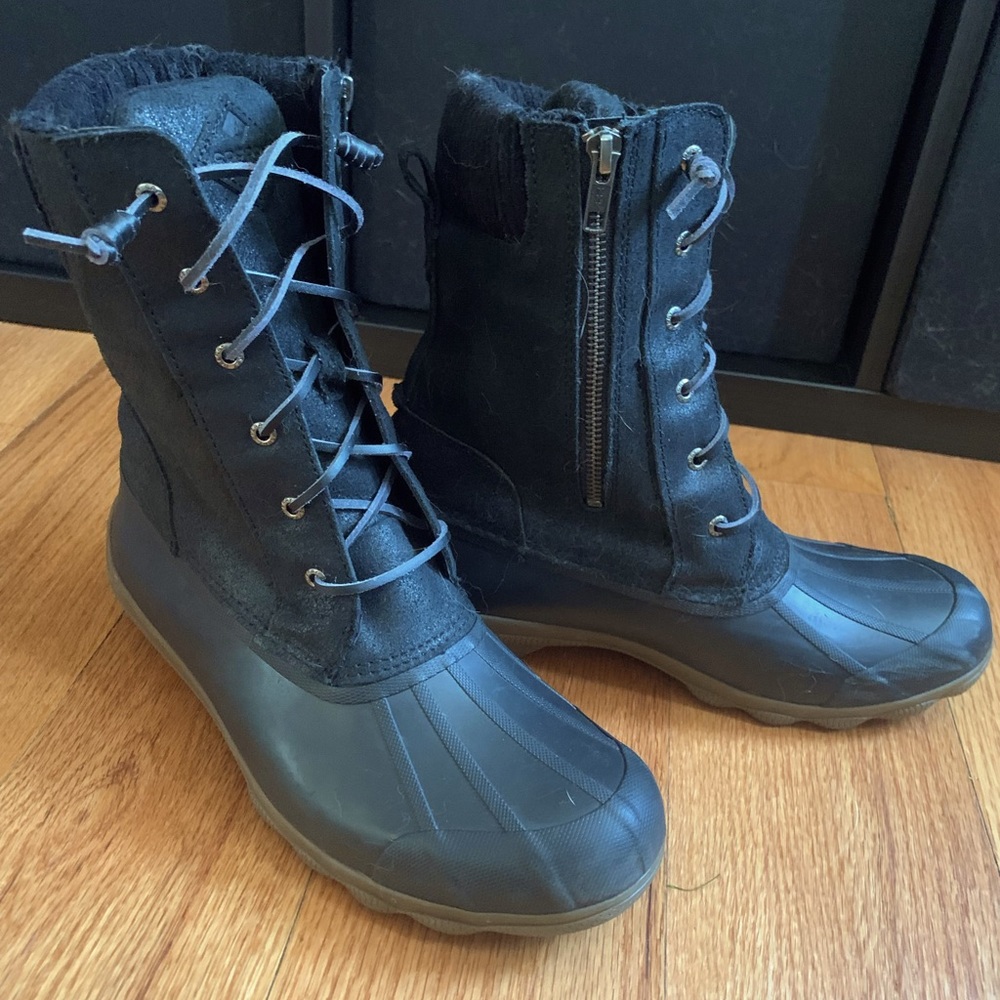 Black Sperry waterproof boots, rarely used.